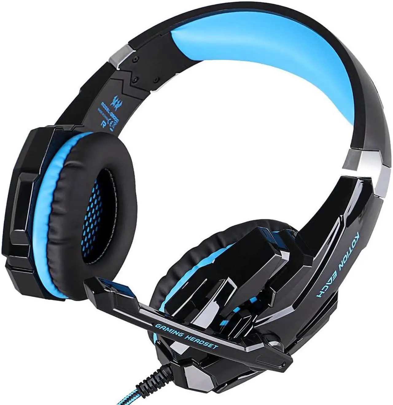Alt view image 2 of 7 - G9000 Stereo Gaming Headset for PS4 PC Xbox One PS5 Controller, Noise Cancelling Over Ear Headphones with Mic, LED Light, Bass Surround, Soft Memory Earmuffs for Laptop Mac Nintendo NES Games