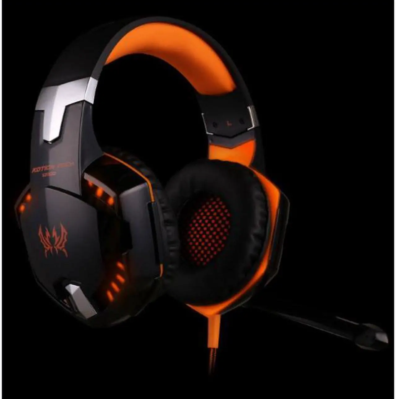Alt view image 2 of 7 - G2000 Gaming Headset, Surround Stereo Gaming Headphones with Noise Cancelling Mic, LED Lights & Soft Memory Earmuffs for PS5, PS4, Xbox One, Nintendo Switch, PC Mac Computer Games
