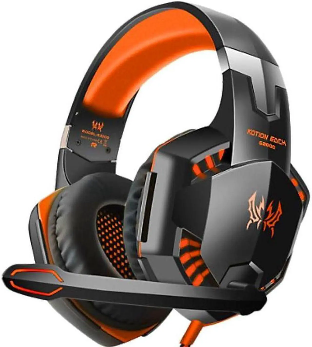 Alt view image 3 of 7 - G2000 Gaming Headset, Surround Stereo Gaming Headphones with Noise Cancelling Mic, LED Lights & Soft Memory Earmuffs for PS5, PS4, Xbox One, Nintendo Switch, PC Mac Computer Games