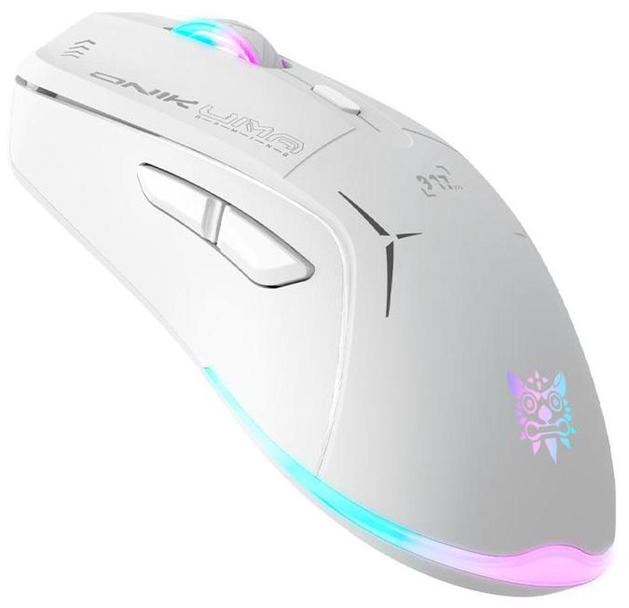 Alt view image 2 of 7 - Wired/Wireless White Dual Mode Gaming Mouse, PC Computer  Mice USB Mouse with Cycle Light Effect, RGB Modes, 5 Adjustable D Up to 4800, Lightweight  Ergonomic Optical Mouse  for Windows PC Laptop Game