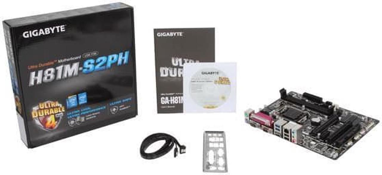 Alt view image 5 of 5 - GIGABYTE GA-H81M-S2PH LGA 1150 Intel H81 HDMI SATA 6Gb/s USB 3.0 Micro ATX Intel Motherboard