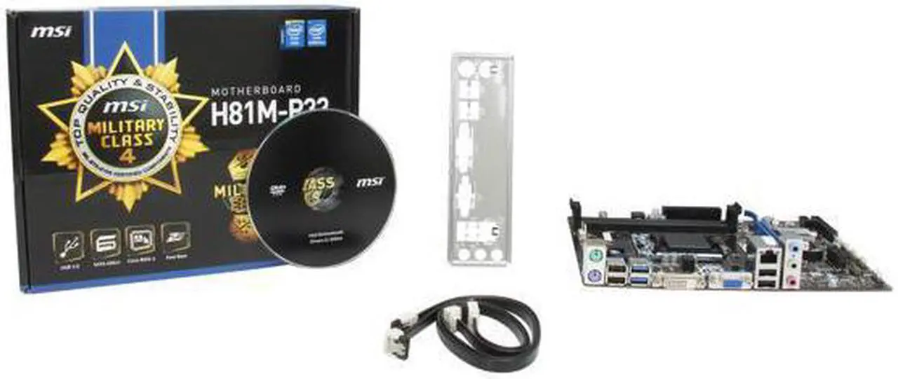 Alt view image 5 of 7 - MSI H81M-P33 LGA 1150 Intel H81 SATA 6Gb/s USB 3.0 Micro ATX Intel Motherboard
