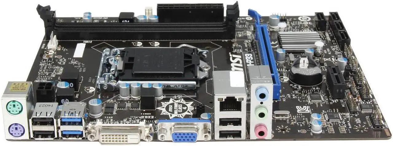 Alt view image 7 of 7 - MSI H81M-P33 LGA 1150 Intel H81 SATA 6Gb/s USB 3.0 Micro ATX Intel Motherboard