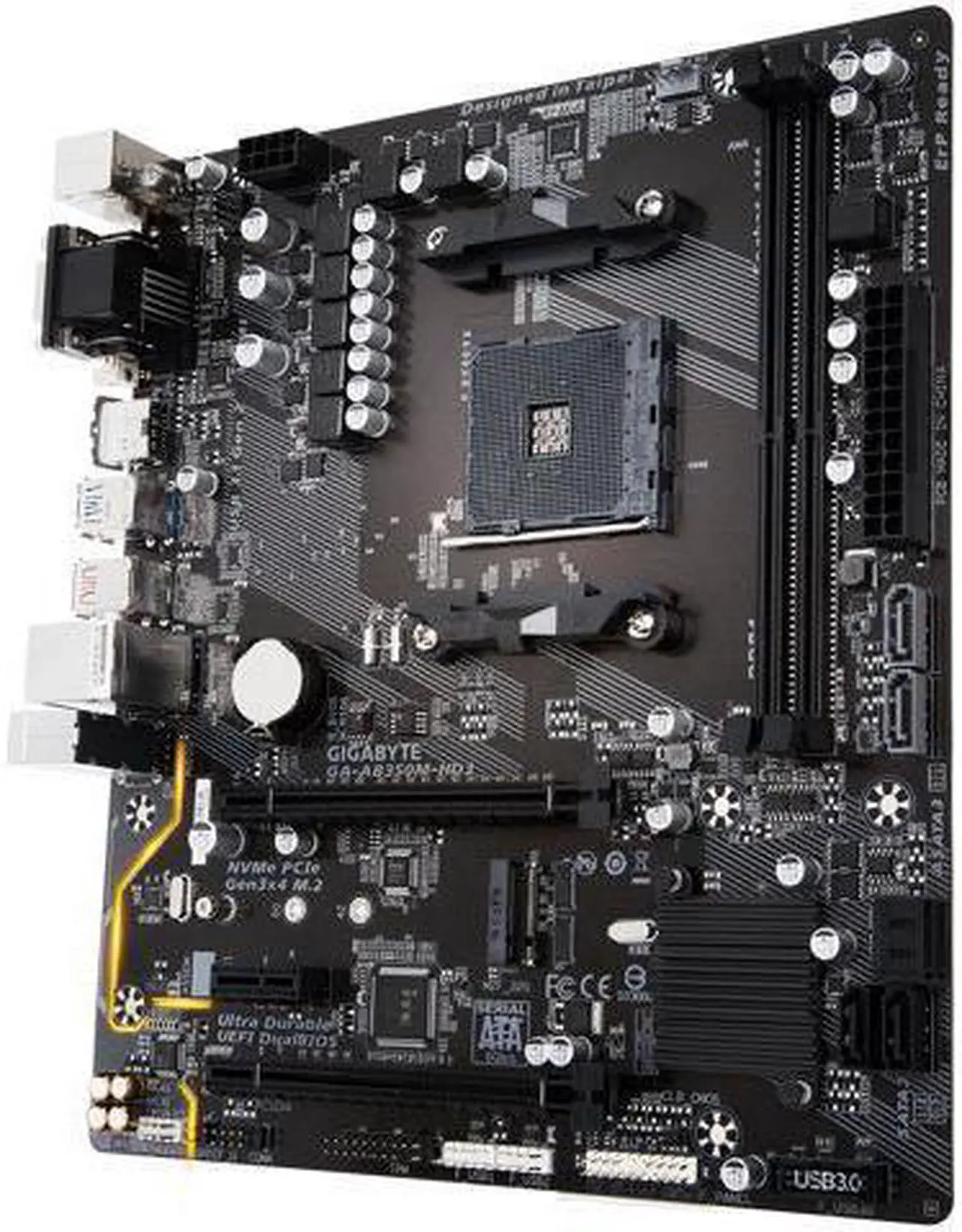 Main image of GIGABYTE GA-AB350M-HD3 (rev. 1.0) AM4 AMD B350 SATA 6Gb/s USB 3.1 HDMI Micro ATX AMD Motherboard