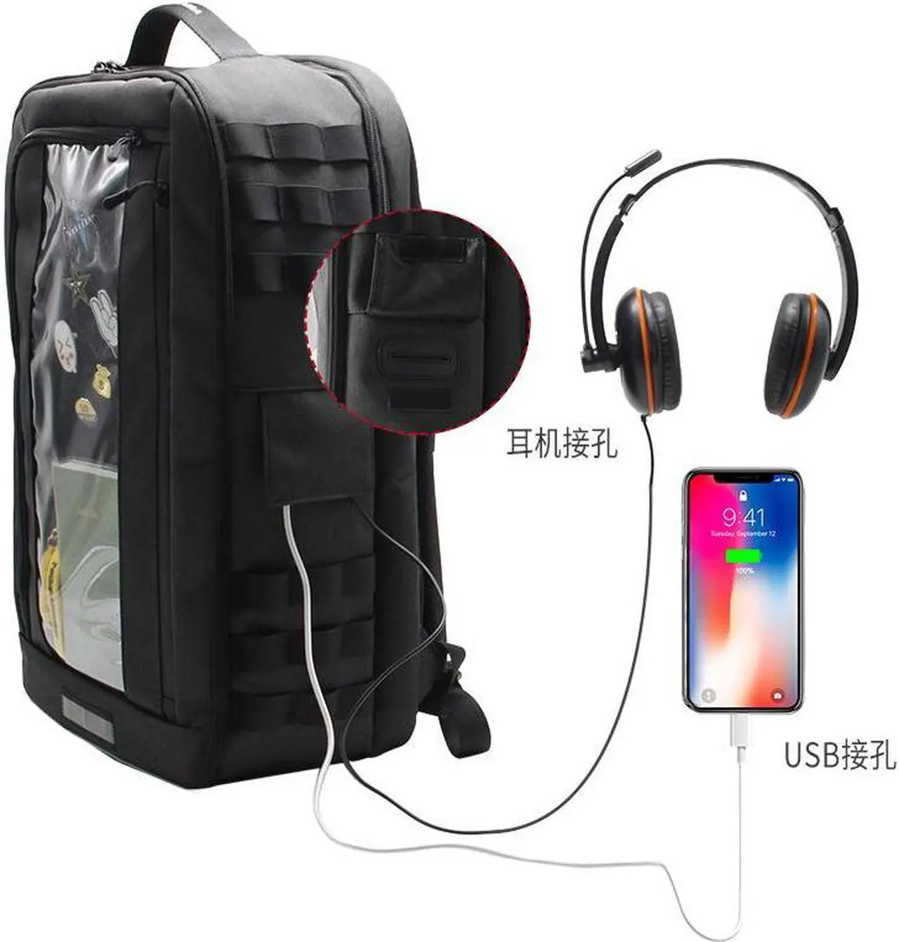 Alt view image 4 of 4 - QANBA Shield shoulder bag organizer bag Transparent Objects Display Bag international version