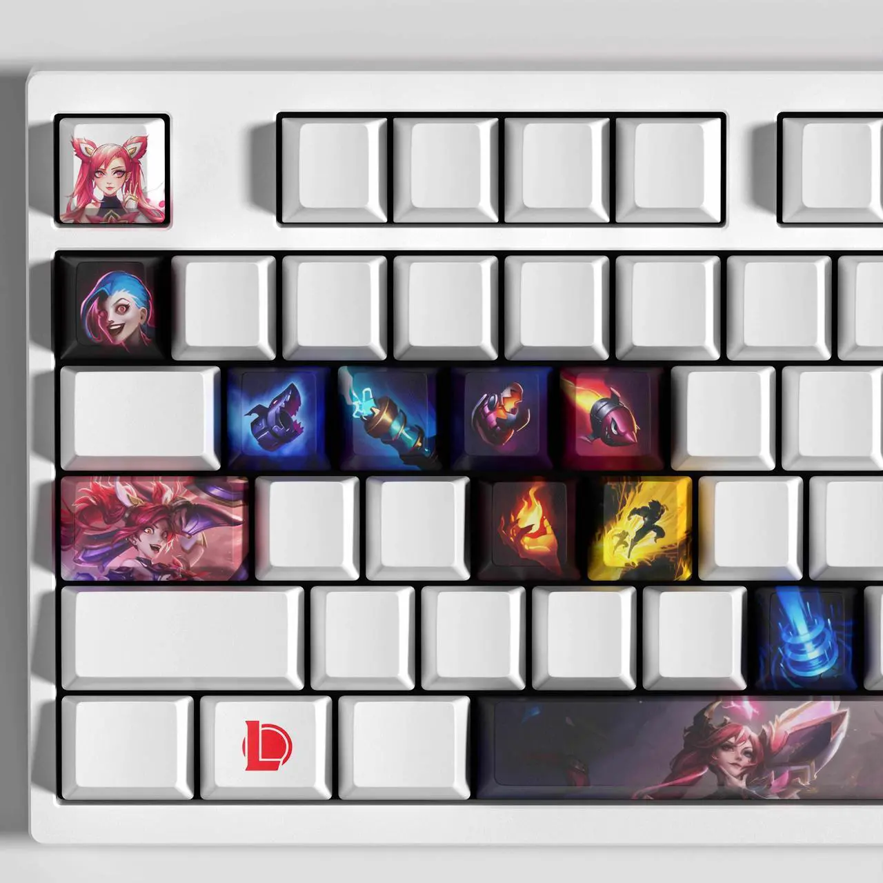 Alt view image 3 of 5 - League of Legends keycap Jinx PBT heat-sublimation keycaps 14key OEM Height