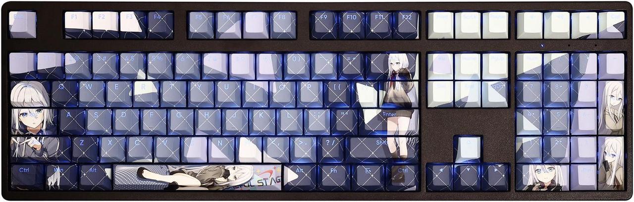 Main image of World Plan Colorful Stage Yoisaki Kanade translucency PBT heat-sublimation keycaps 108key Cherry Height