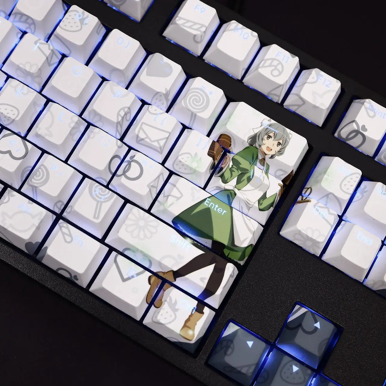 Alt view image 4 of 6 - Is It Wrong to Try to Pick Up Girls in a Dungeon? Syr Flover translucency PBT heat-sublimation keycaps 108key Cherry Height