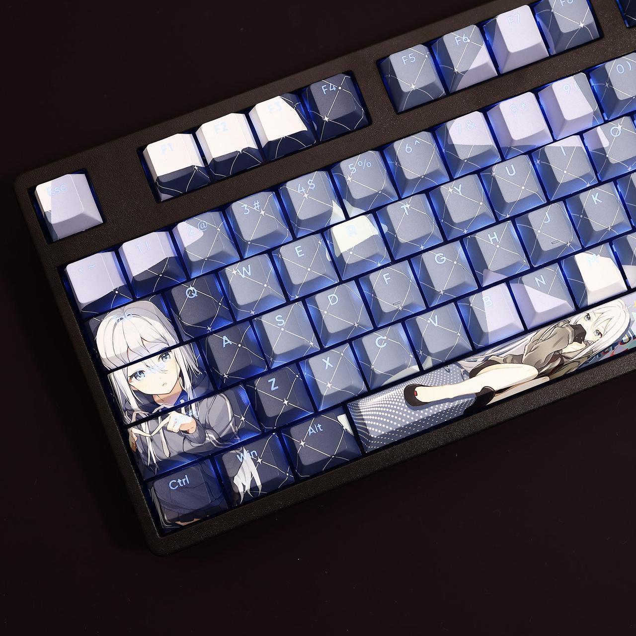 Alt view image 2 of 6 - World Plan Colorful Stage Yoisaki Kanade translucency PBT heat-sublimation keycaps 108key Cherry Height