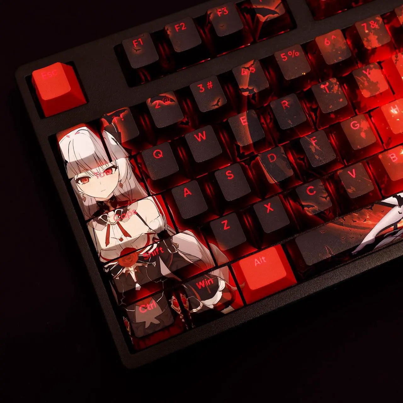 Alt view image 2 of 6 - Honkai Impact 3 Theresa Apocalypse translucency PBT heat-sublimation keycaps 108key Cherry Height