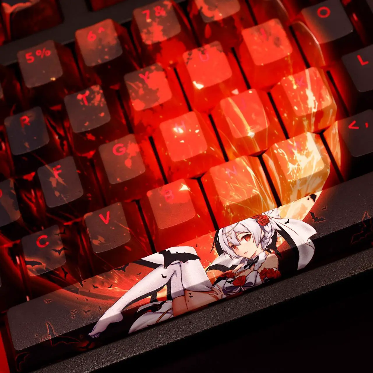 Alt view image 3 of 6 - Honkai Impact 3 Theresa Apocalypse translucency PBT heat-sublimation keycaps 108key Cherry Height