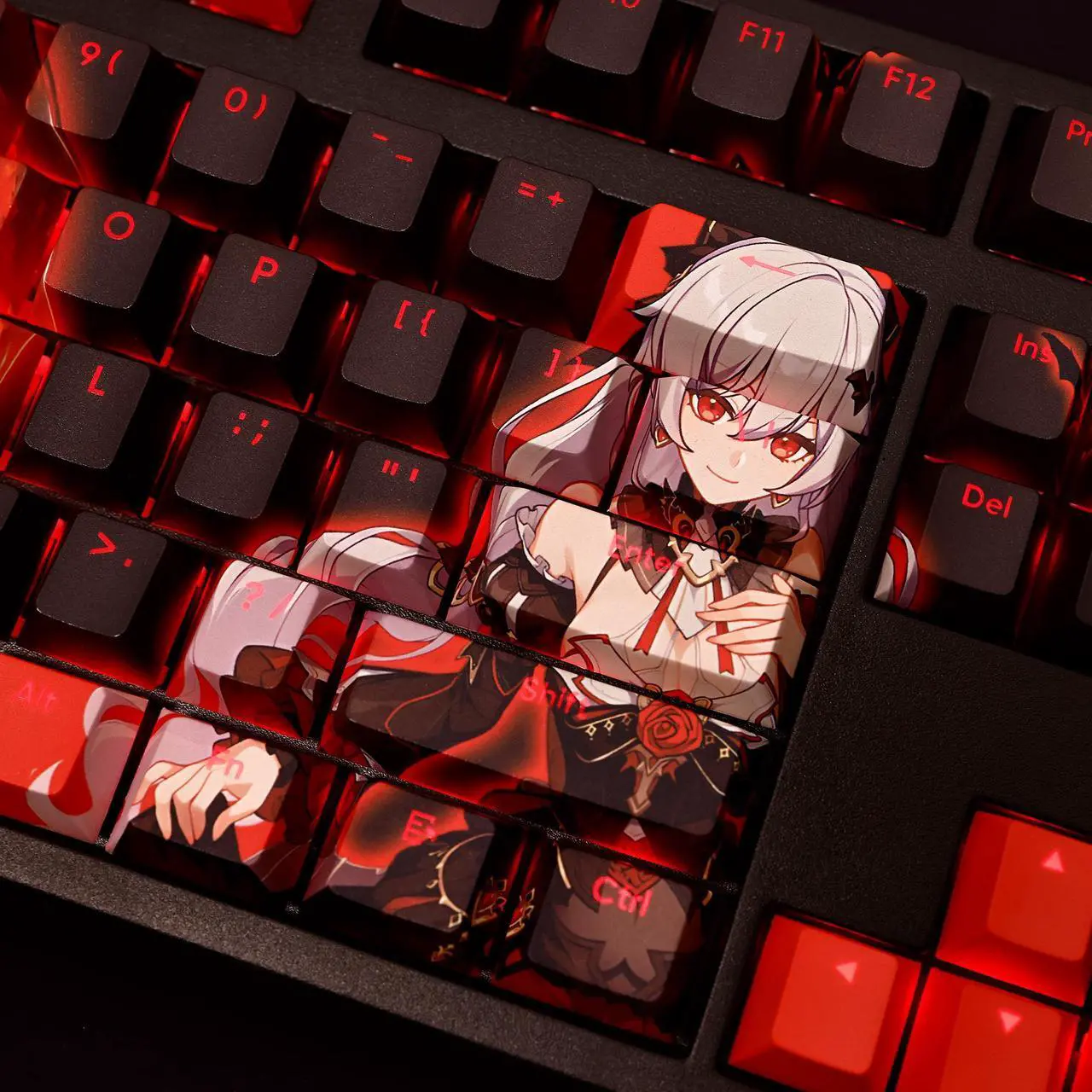 Alt view image 4 of 6 - Honkai Impact 3 Theresa Apocalypse translucency PBT heat-sublimation keycaps 108key Cherry Height
