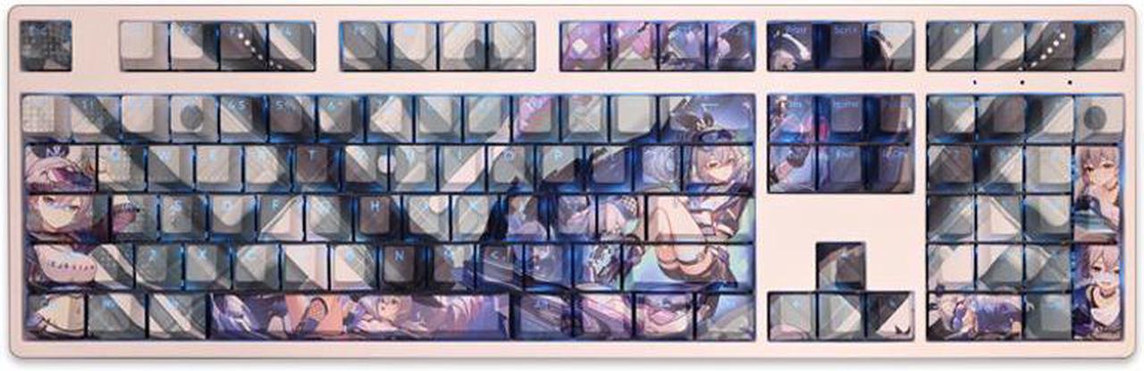 Alt view image 5 of 7 - Honkai: Star Rail Silver Wolf translucency PBT heat-sublimation keycaps 108key Cherry Height