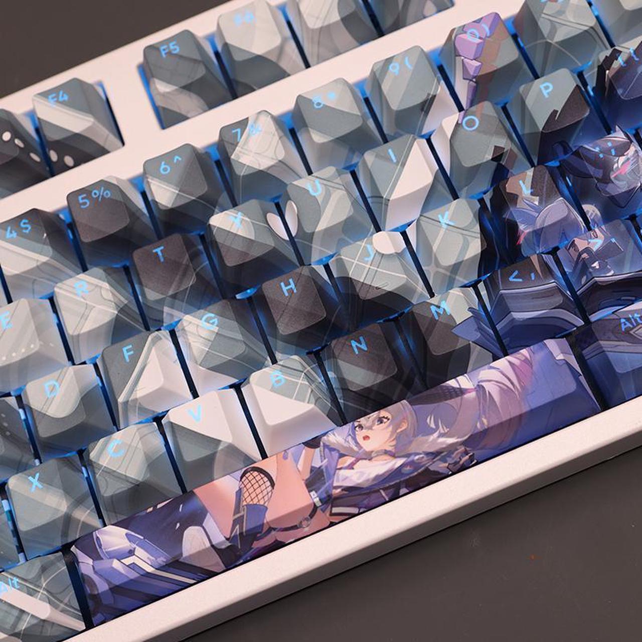 Alt view image 3 of 7 - Honkai: Star Rail Silver Wolf translucency PBT heat-sublimation keycaps 108key Cherry Height