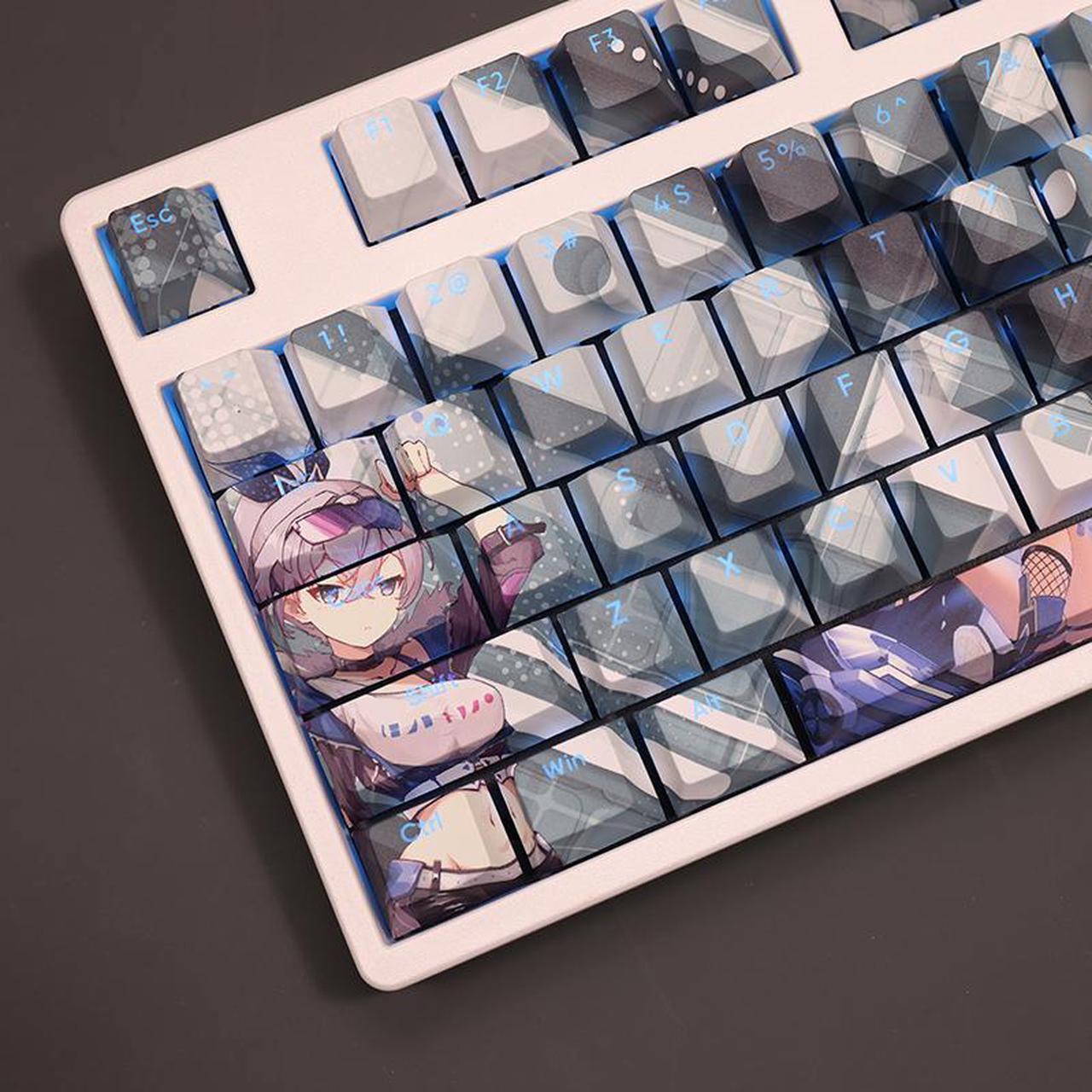 Alt view image 2 of 7 - Honkai: Star Rail Silver Wolf translucency PBT heat-sublimation keycaps 108key Cherry Height