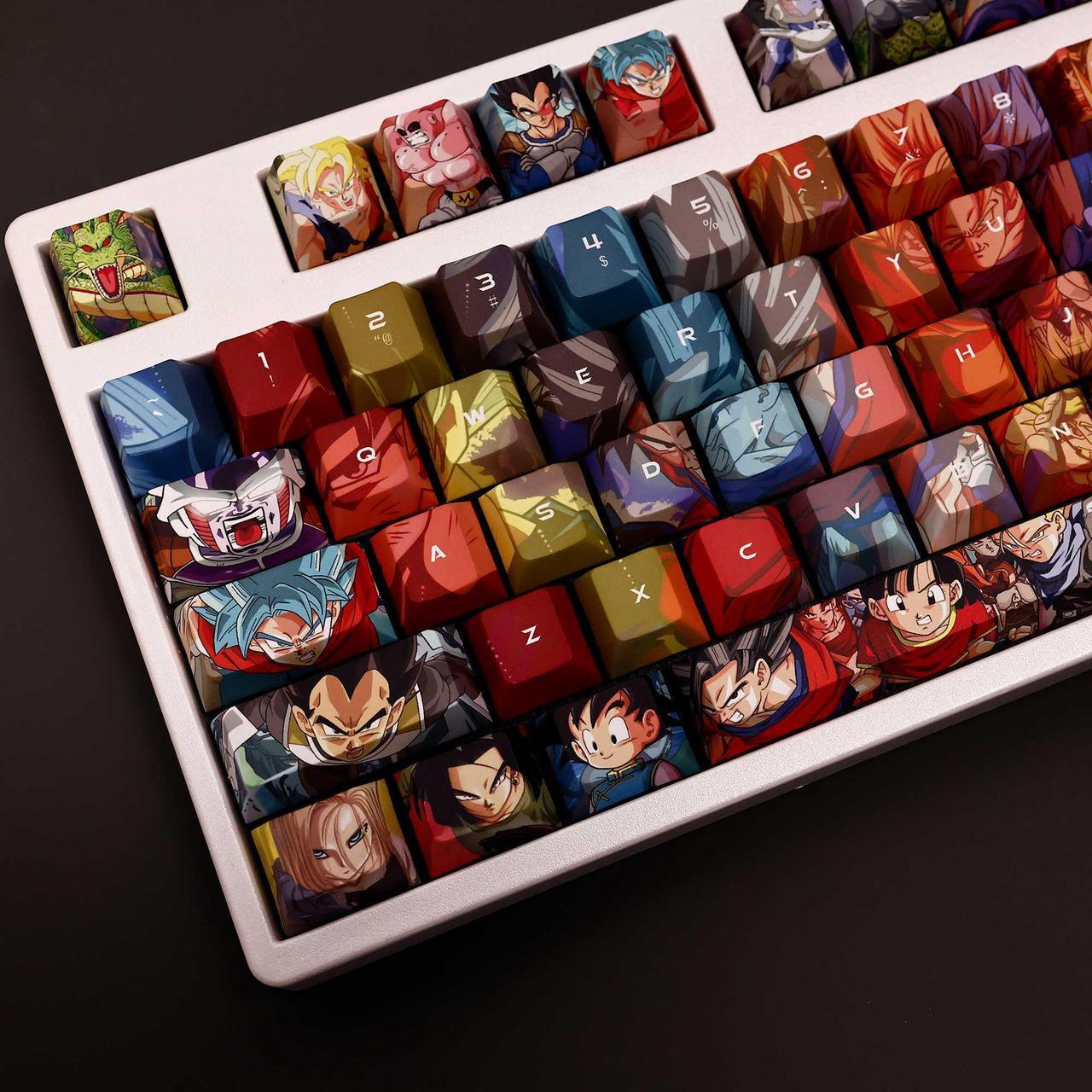 Alt view image 2 of 7 - Dragon Ball Dragon Ball translucency PBT heat-sublimation keycaps 108key Cherry Height