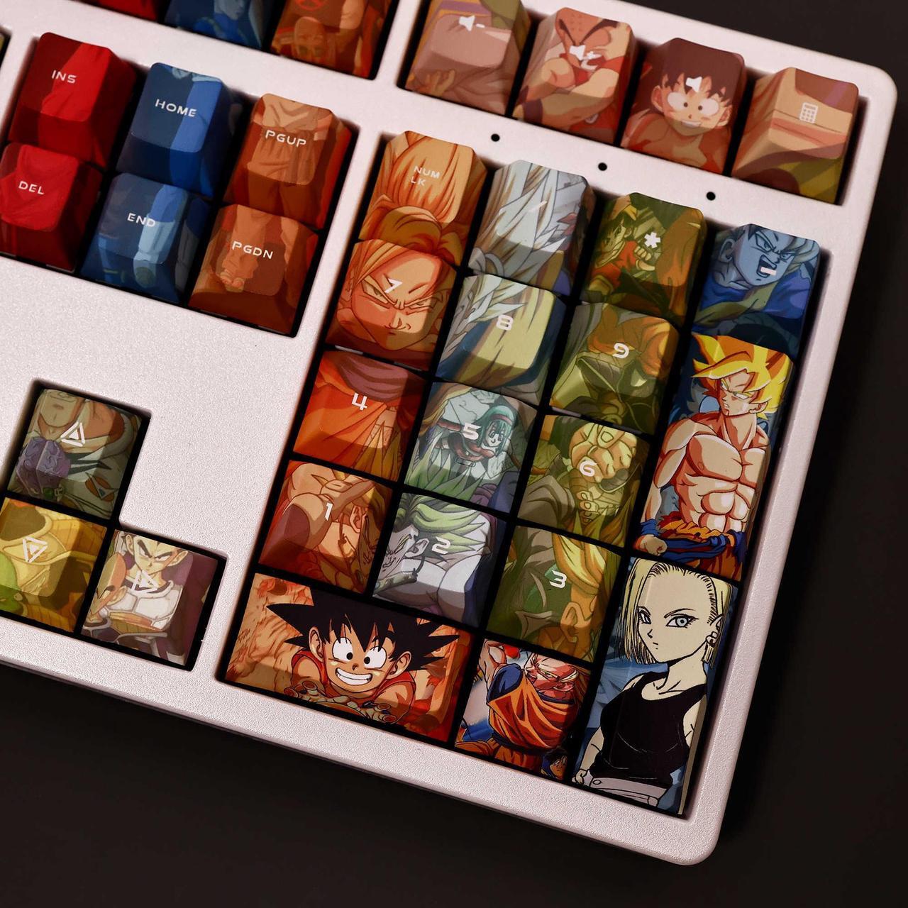 Alt view image 4 of 7 - Dragon Ball Dragon Ball translucency PBT heat-sublimation keycaps 108key Cherry Height
