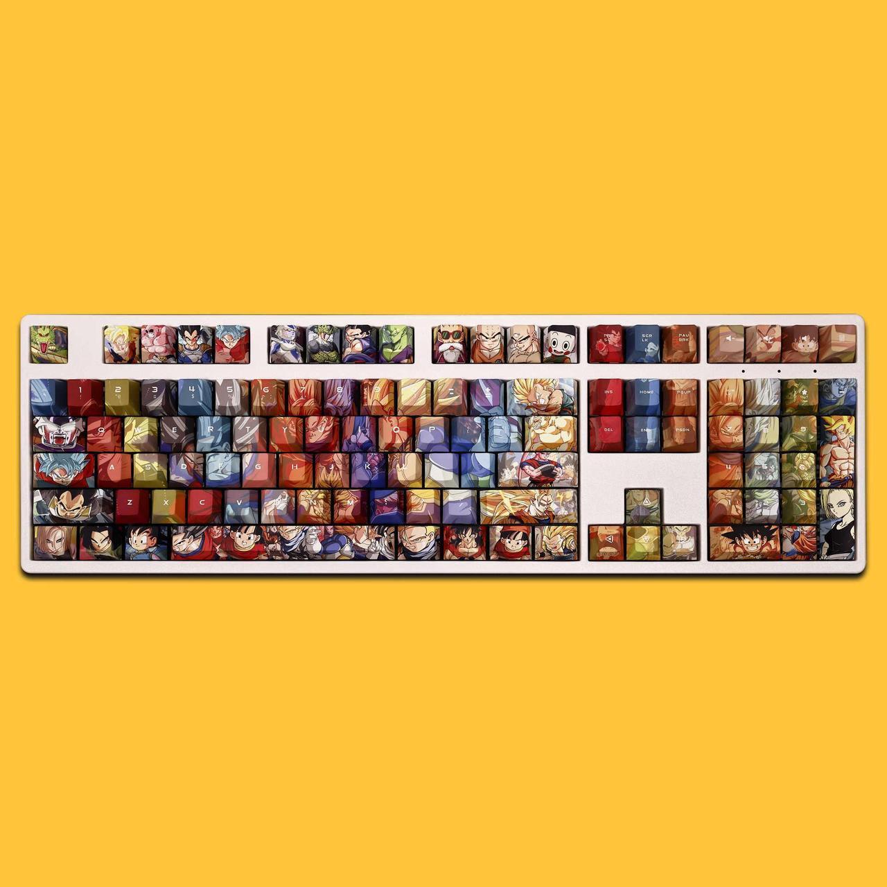 Alt view image 5 of 7 - Dragon Ball Dragon Ball translucency PBT heat-sublimation keycaps 108key Cherry Height