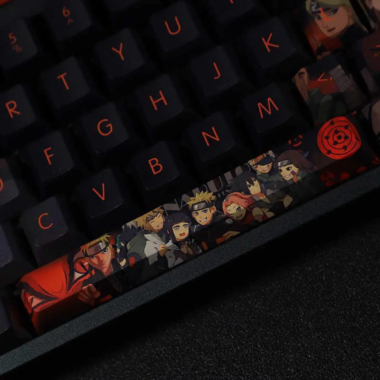 Alt view image 3 of 7 - Naruto Uzumaki NarutoLight tight PBT heat-sublimation keycaps 108key Cherry Height