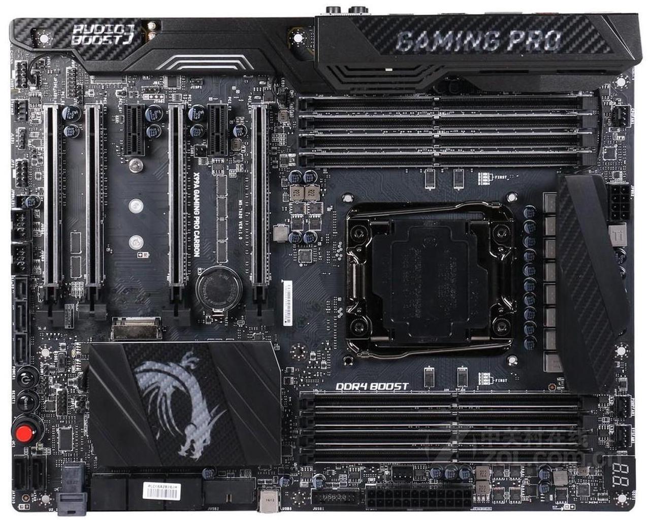 Main image of MSI X99A GAMING PRO CARBON Intel X99 LGA 2011-V3 DDR4 128GB ATX Motherboard