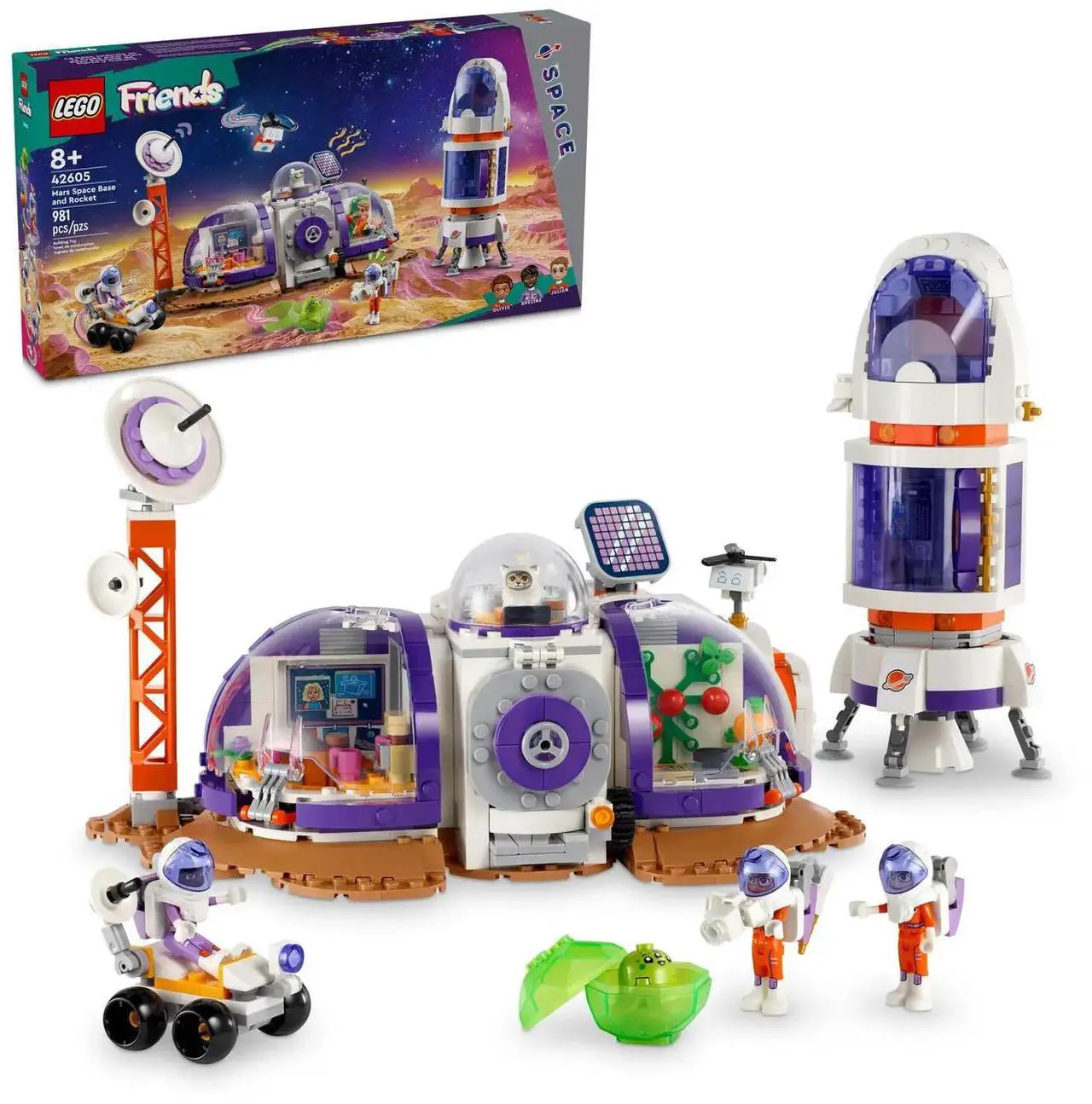 Alt view image 2 of 5 - international version Friends Series 42605 Mars Space Base and Rocket Number of parts 981 Suitable for age 8+ toy building blocks