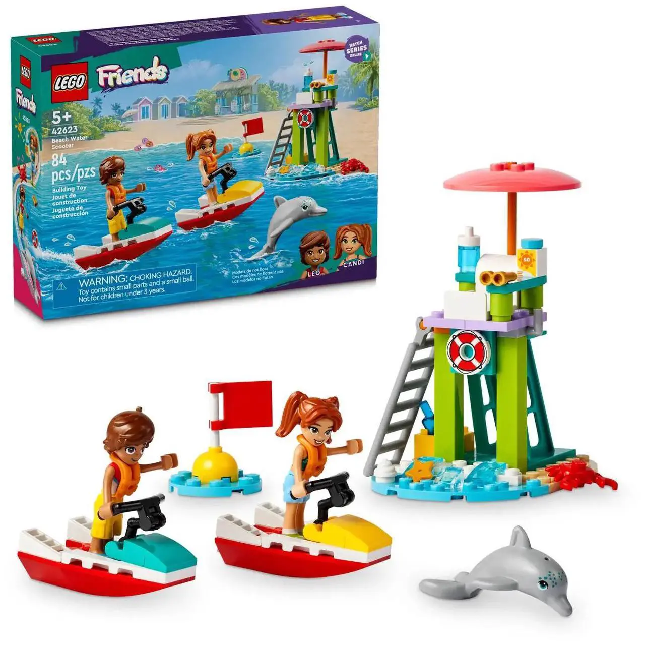 Alt view image 2 of 5 - international version Friends Series 42623 Beach Water Scooter Number of parts 84 Suitable for age 5+ toy building blocks