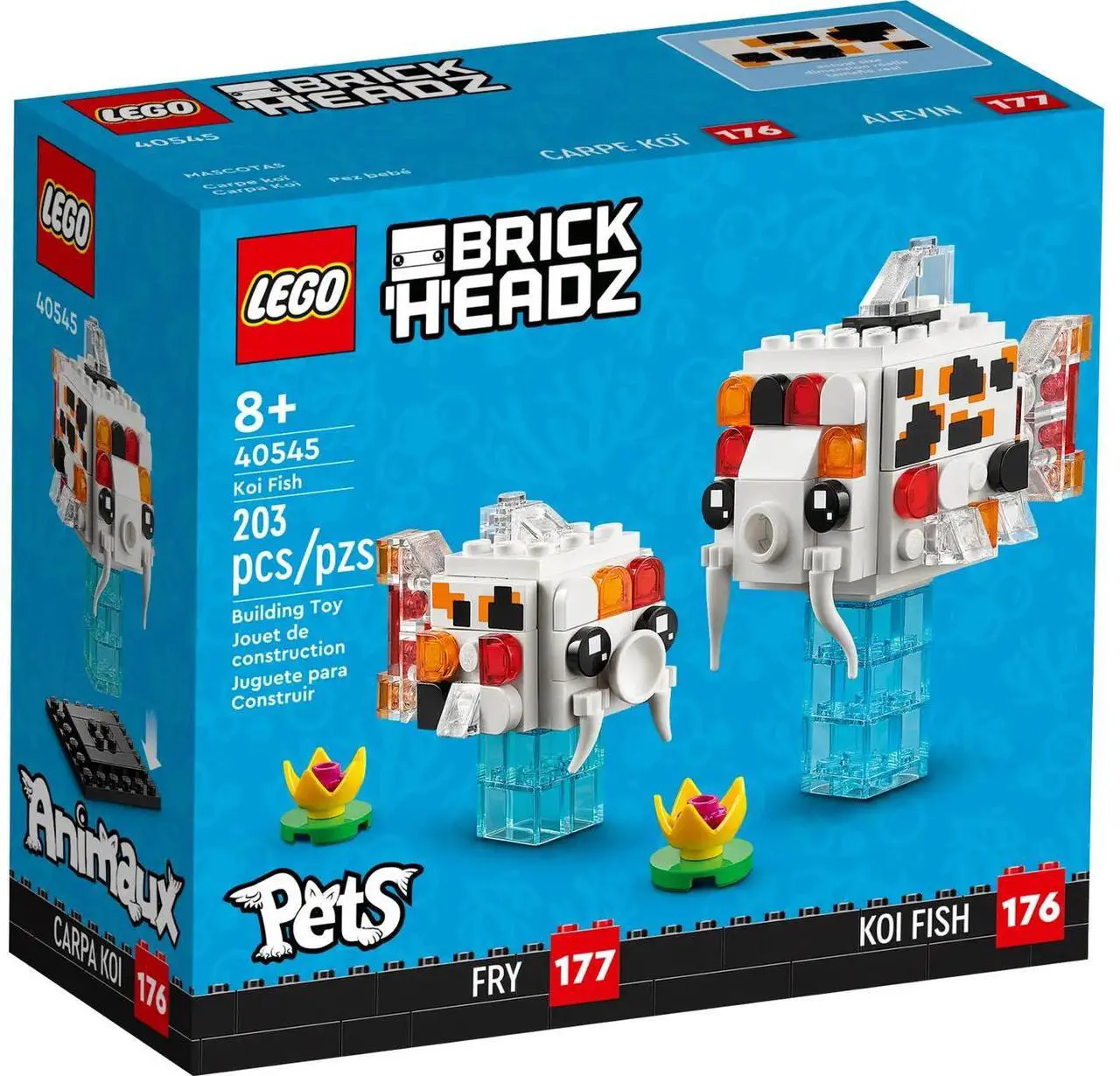 Alt view image 2 of 5 - international version BrickHeadz Series 40545 Koi Fish Number of parts 203 Suitable for age 8+ toy building blocks