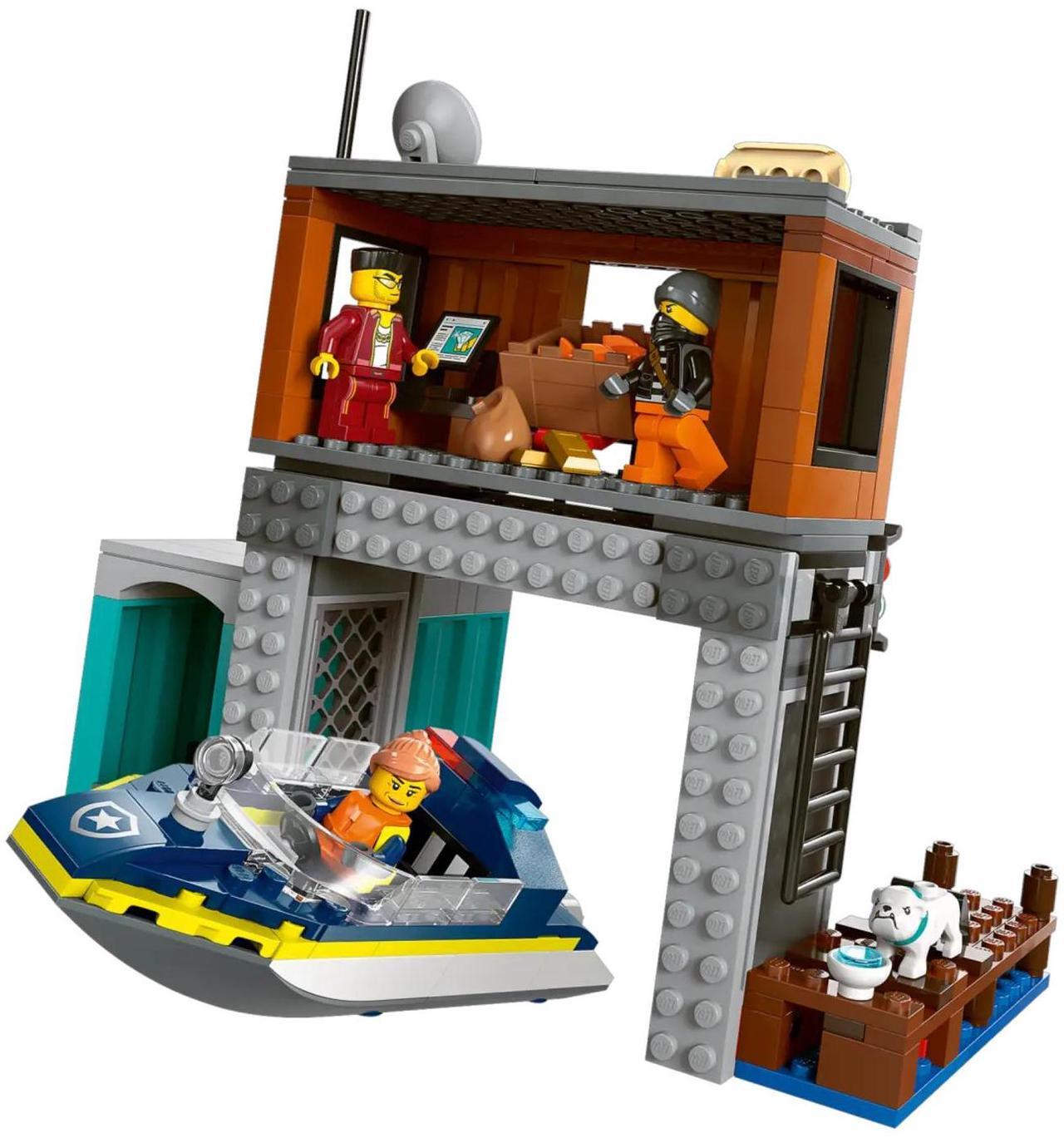 Alt view image 3 of 5 - international version city Series 60417 Police Speedboat and Crooks' Hideout Number of parts 311 Suitable for age 6+ toy building blocks