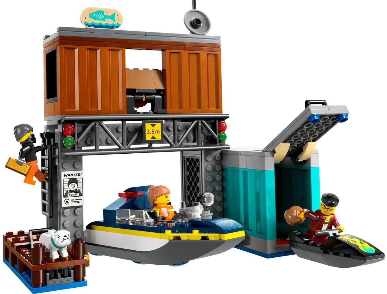 Main image of international version city Series 60417 Police Speedboat and Crooks' Hideout Number of parts 311 Suitable for age 6+ toy building blocks