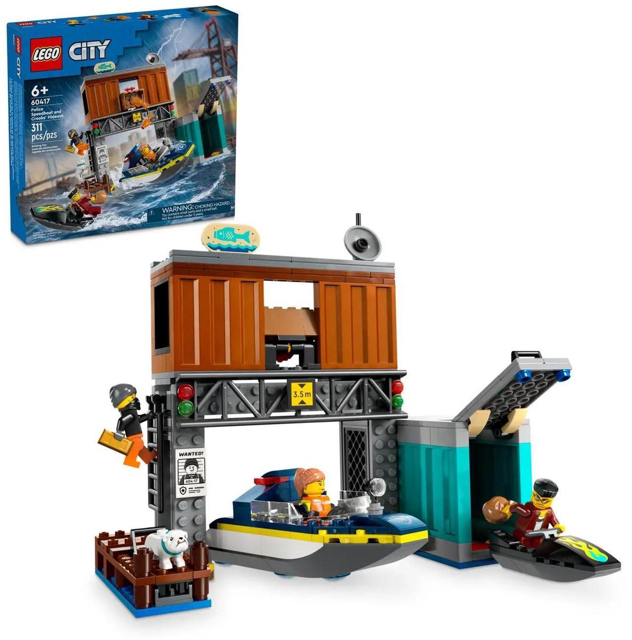 Alt view image 2 of 5 - international version city Series 60417 Police Speedboat and Crooks' Hideout Number of parts 311 Suitable for age 6+ toy building blocks