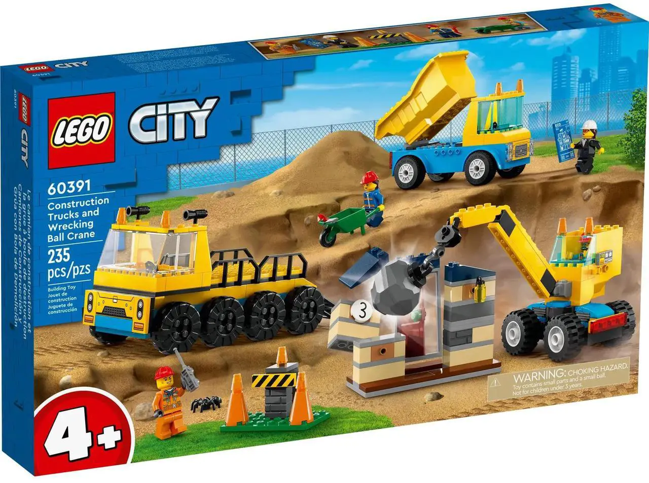 Alt view image 2 of 5 - international version city Series 60391 Construction Trucks and Wrecking Ball Crane Number of parts 235 Suitable for age 4+ toy building blocks