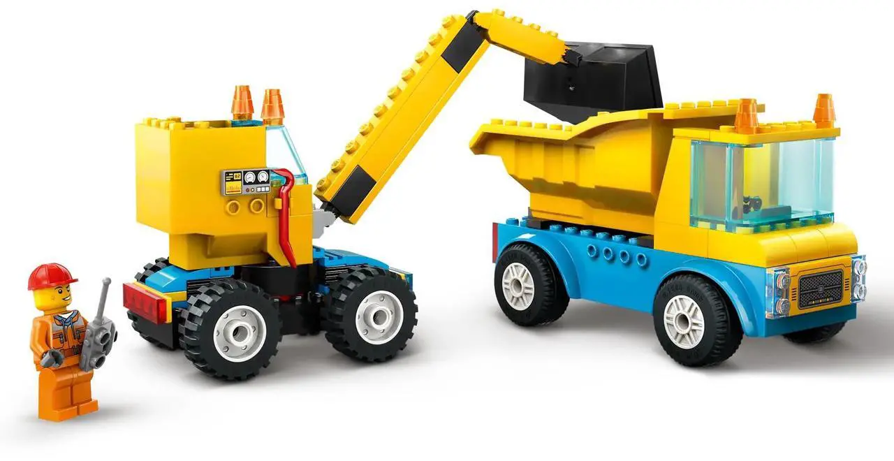 Alt view image 3 of 5 - international version city Series 60391 Construction Trucks and Wrecking Ball Crane Number of parts 235 Suitable for age 4+ toy building blocks