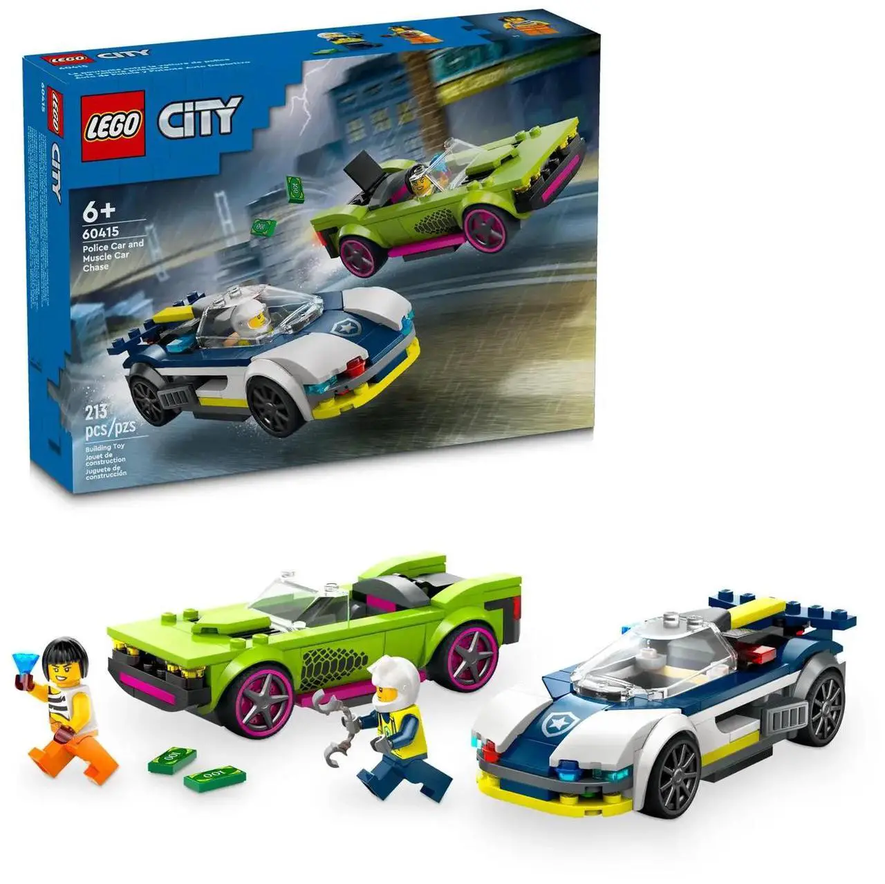 Alt view image 2 of 5 - international version city Series 60415 Police Car and Muscle Car Chase Number of parts 213 Suitable for age 6+ toy building blocks