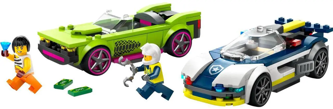 Main image of international version city Series 60415 Police Car and Muscle Car Chase Number of parts 213 Suitable for age 6+ toy building blocks