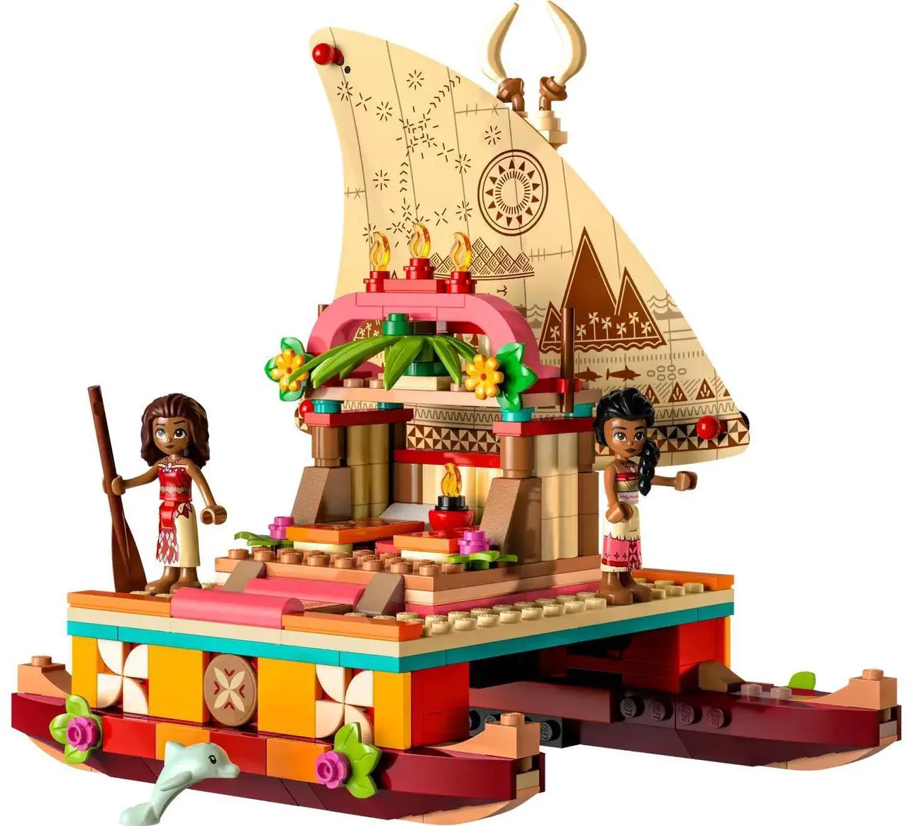 Main image of international version Disney Series 43210 Moana's Wayfinding Boat Number of parts 321 Suitable for age 6+ toy building blocks