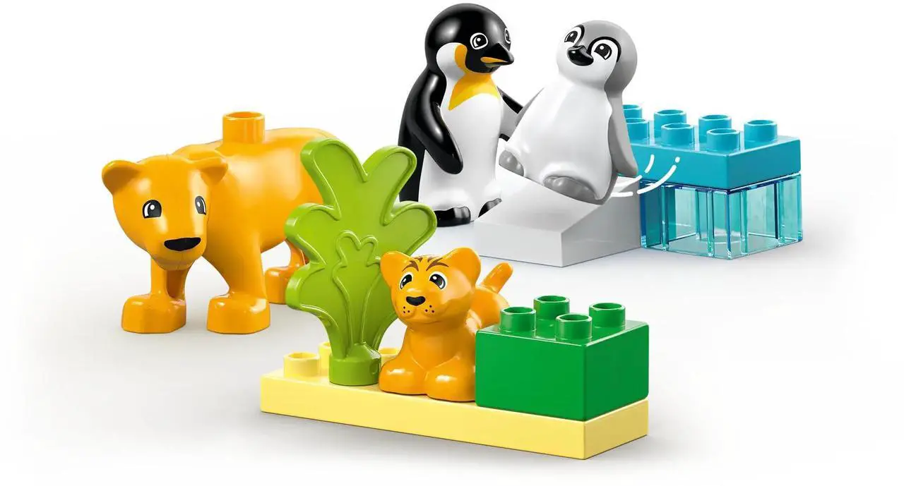 Alt view image 3 of 5 - international version duplo Series 10442 Wild Animal Families: Penguins & Lions Number of parts 10 Suitable for age 2+ toy building blocks