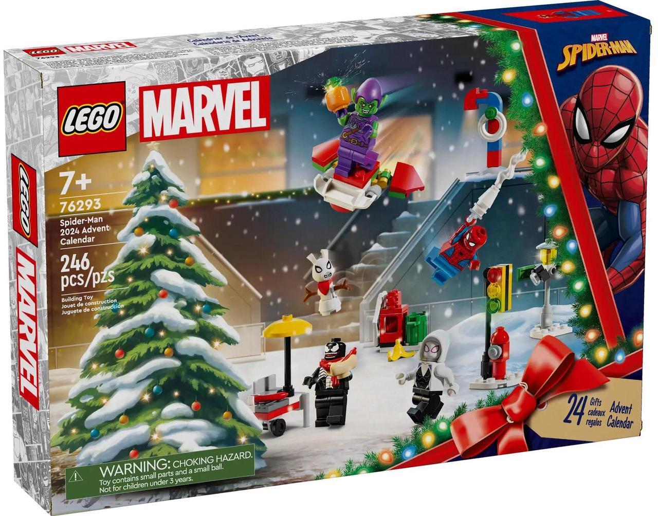 Main image of international version marvel Series 76293 Spider-Man 2024 Advent Calendar Number of parts 246 Suitable for age 7+ toy building blocks