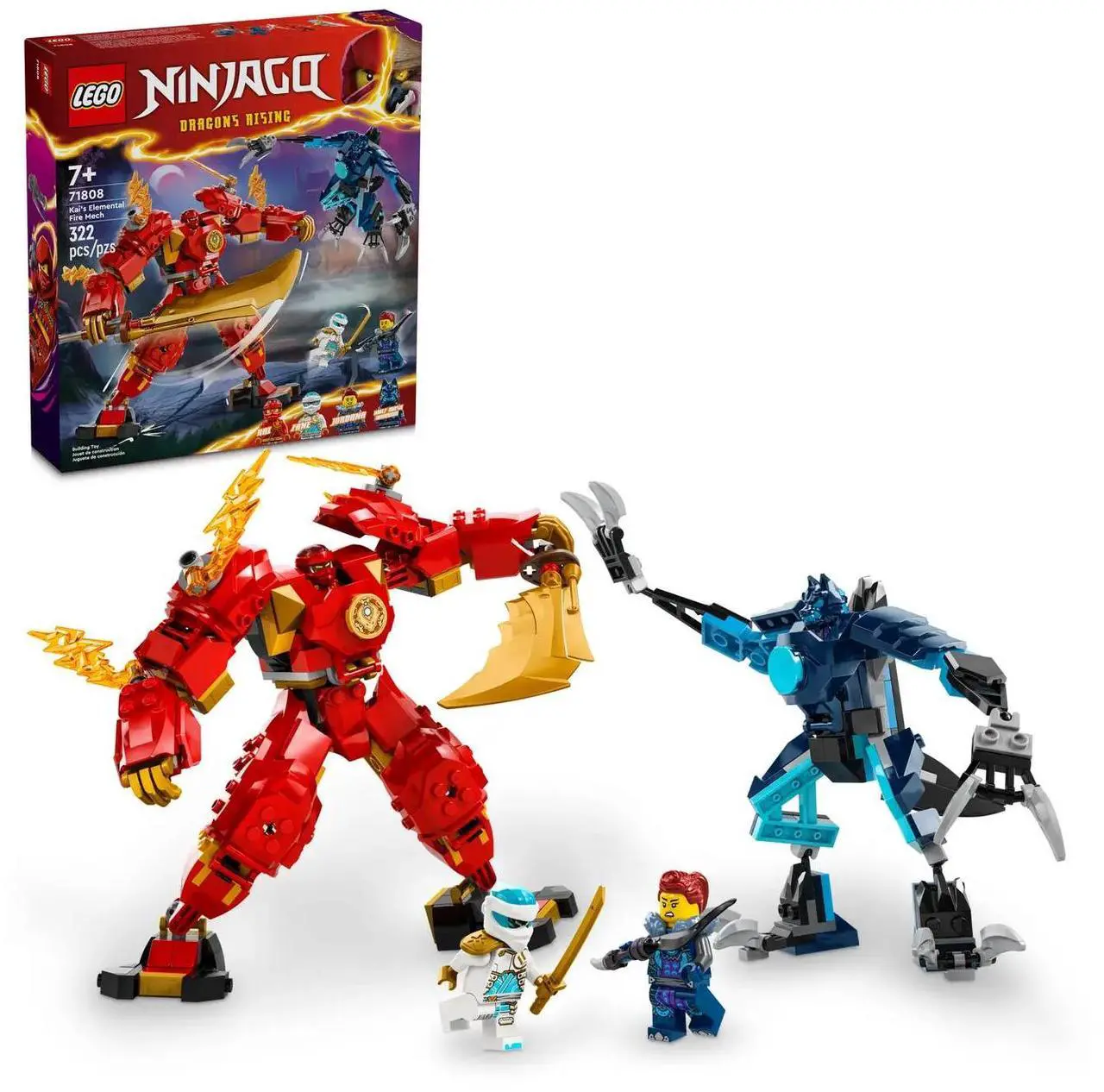 Alt view image 2 of 5 - international version ninjago Series 71808 Kai's Elemental Fire Mech Number of parts 322 Suitable for age 7+ toy building blocks