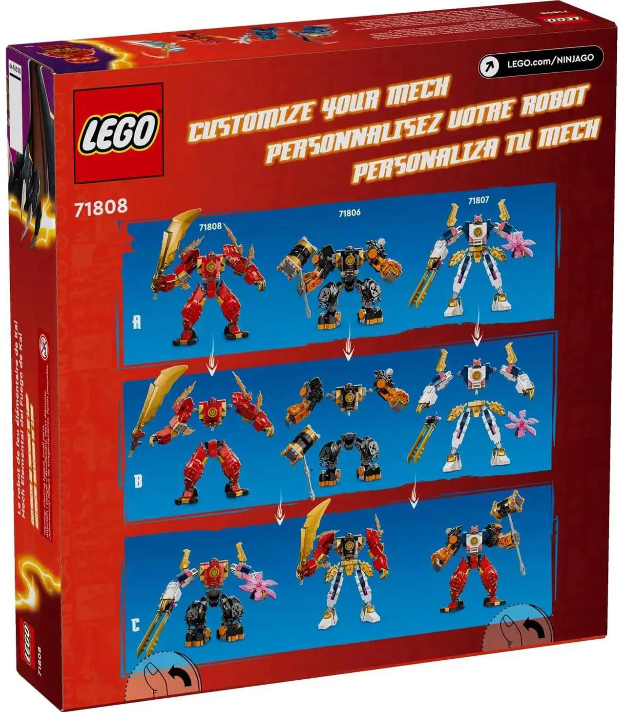 Alt view image 4 of 5 - international version ninjago Series 71808 Kai's Elemental Fire Mech Number of parts 322 Suitable for age 7+ toy building blocks