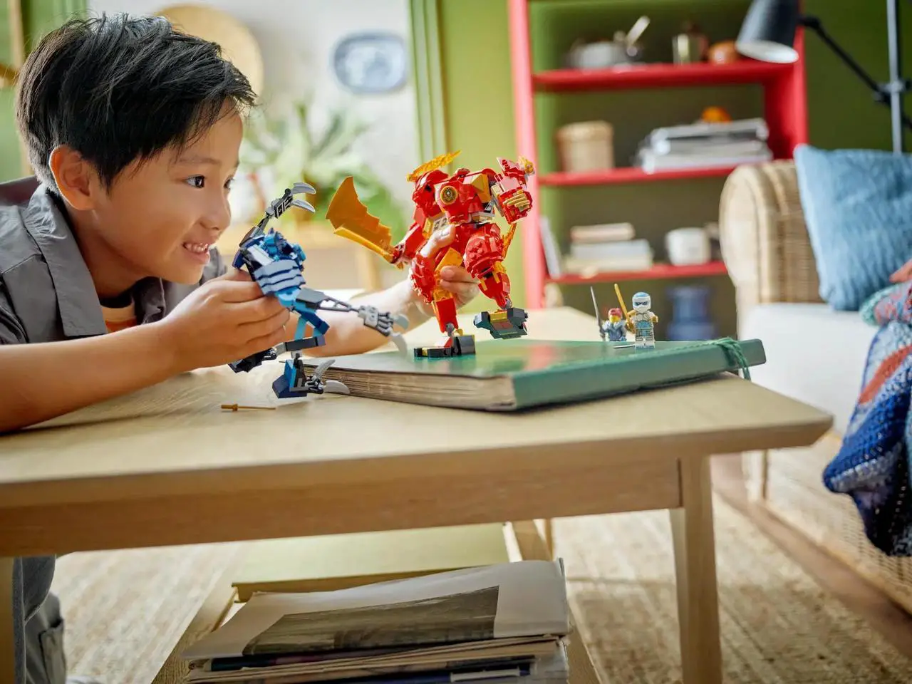 Alt view image 5 of 5 - international version ninjago Series 71808 Kai's Elemental Fire Mech Number of parts 322 Suitable for age 7+ toy building blocks