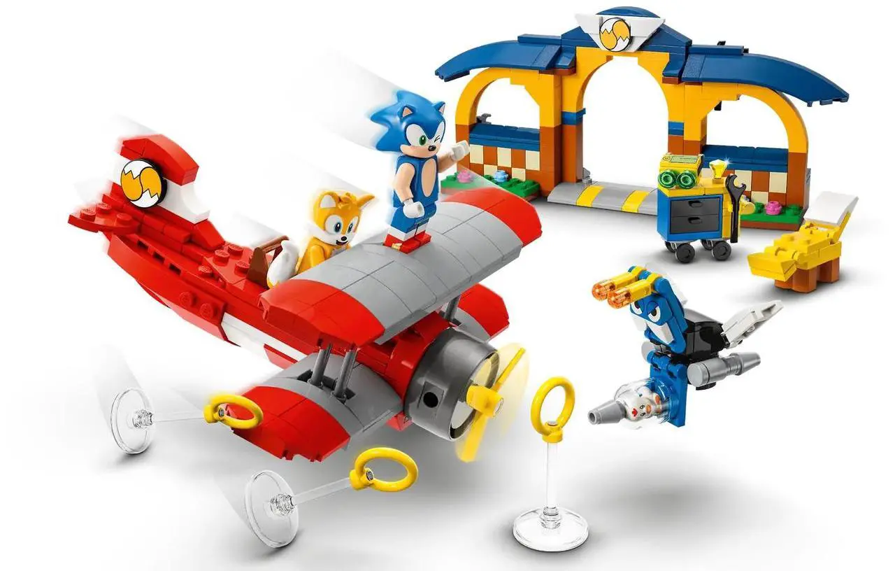 Main image of international version sonic the hedgehog Series 76991 Tails' Workshop and Tornado Plane Number of parts 376 Suitable for age 6+ toy building blocks