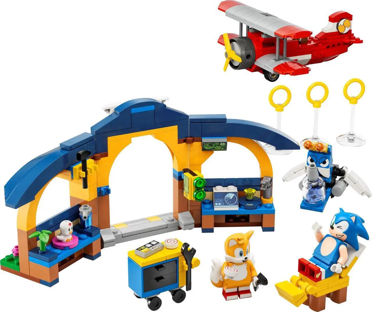 Alt view image 3 of 5 - international version sonic the hedgehog Series 76991 Tails' Workshop and Tornado Plane Number of parts 376 Suitable for age 6+ toy building blocks