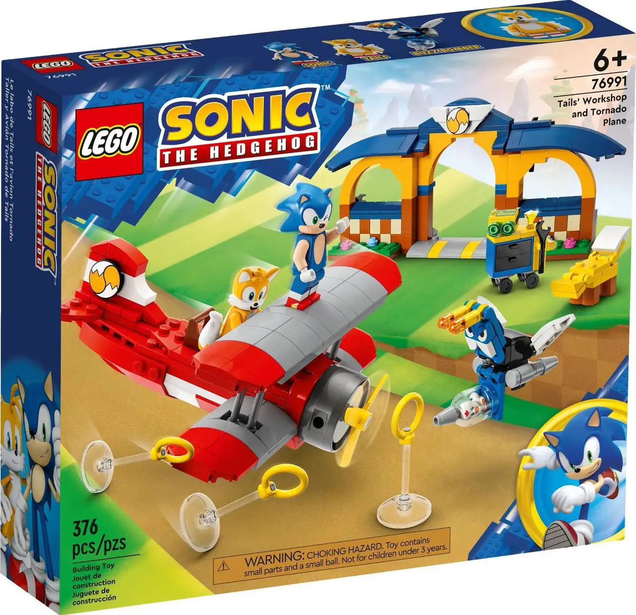 Alt view image 2 of 5 - international version sonic the hedgehog Series 76991 Tails' Workshop and Tornado Plane Number of parts 376 Suitable for age 6+ toy building blocks