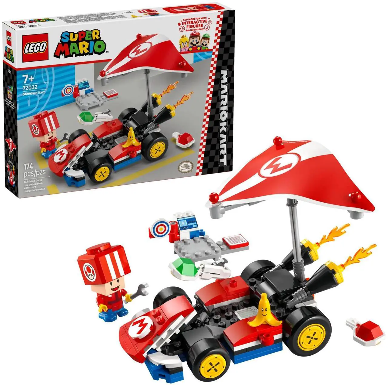 Alt view image 2 of 5 - international version super mario Series 72032 Mario Kart  Standard Kart Number of parts 174 Suitable for age 7+ toy building blocks