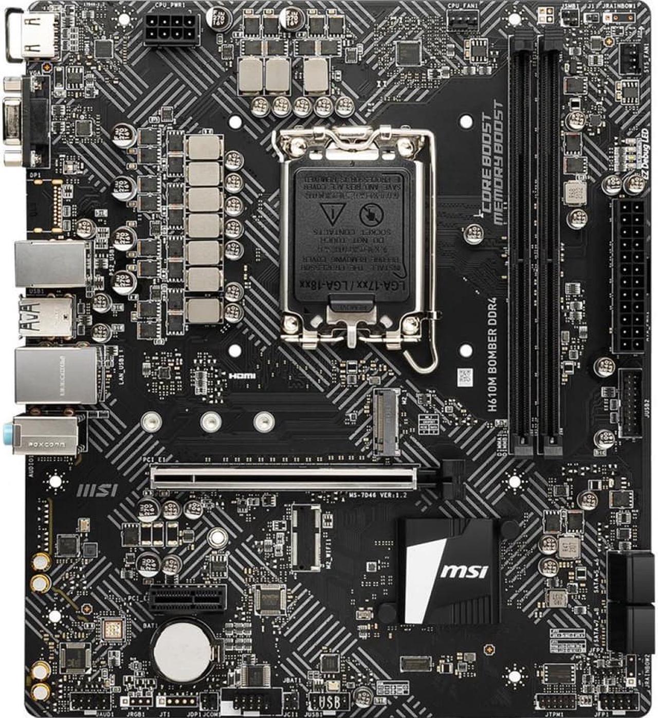 MSI H610M BOMBER DDR4 1700 3200(MAX) 1x Intel® I219V Gigabit LAN controller Mirco-ATX Motherboards