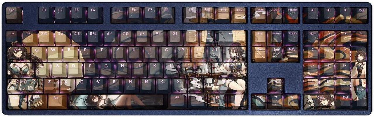 Alt view image 2 of 6 - Honkai: Star Rail Ruan Mei translucency PBT heat-sublimation keycaps 108key Cherry Height