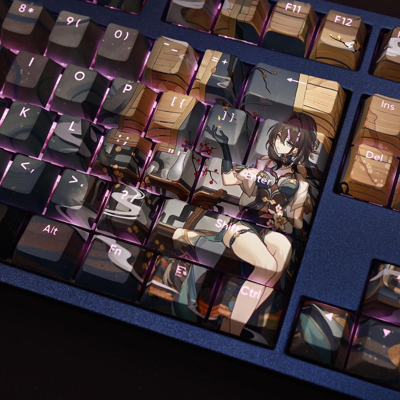 Alt view image 3 of 6 - Honkai: Star Rail Ruan Mei translucency PBT heat-sublimation keycaps 108key Cherry Height