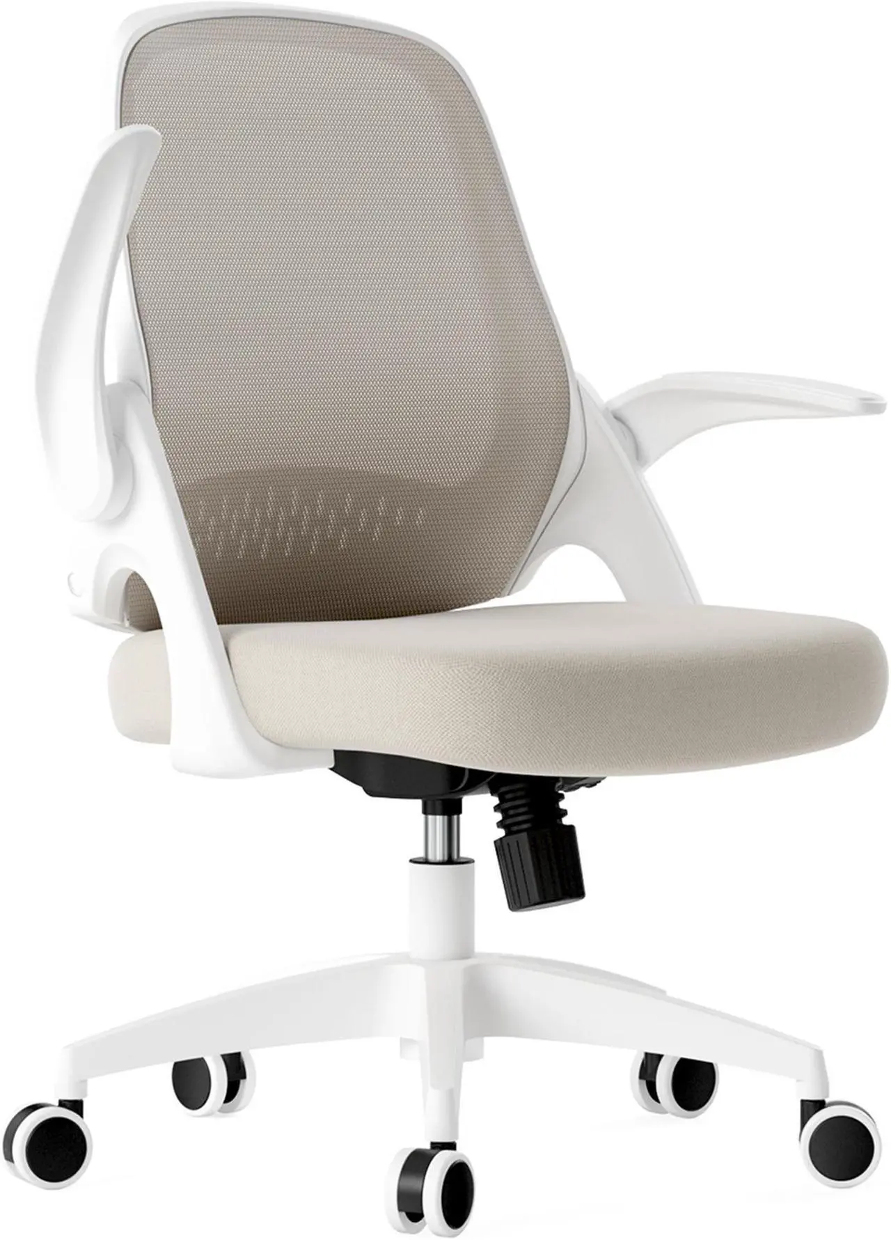 Alt view image 7 of 7 - Hbada Office Task Desk Chair Swivel Home Comfort Chairs with Flip-up Arms and Adjustable Height, Grey