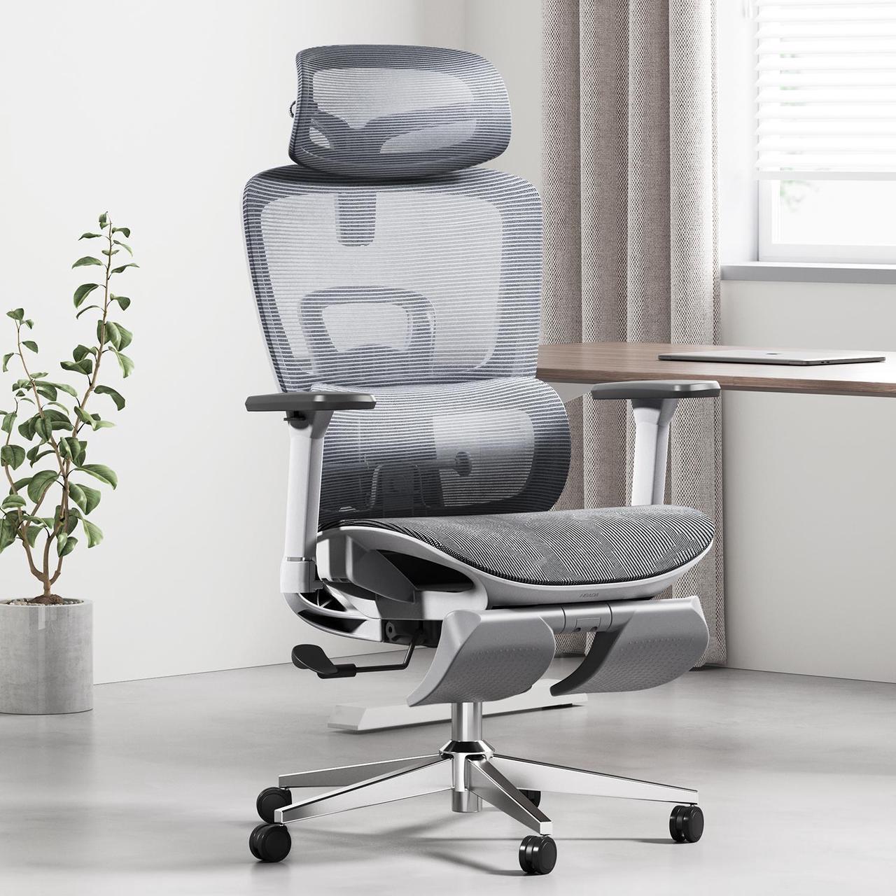 Main image of Hbada Ergonomic Office Chair, Adjustable Lumbar Support High Back for Computer Chair, Large Angle Tilt Back, 3D Adjustable Armrests & Headrest, Mesh Computer Desk Chair, White