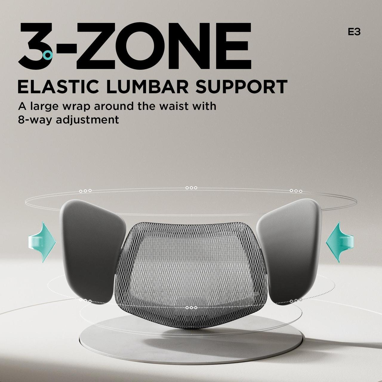 Alt view image 6 of 7 - Hbada E3 Ergonomic Office Chair Pro with Dynamic Lumbar Support, 4D Adjustable Headrest for Home Office Chair, 6D Adjustable Armrests Desk Chair, Swivel Big and Tall Computer Chair, Gray